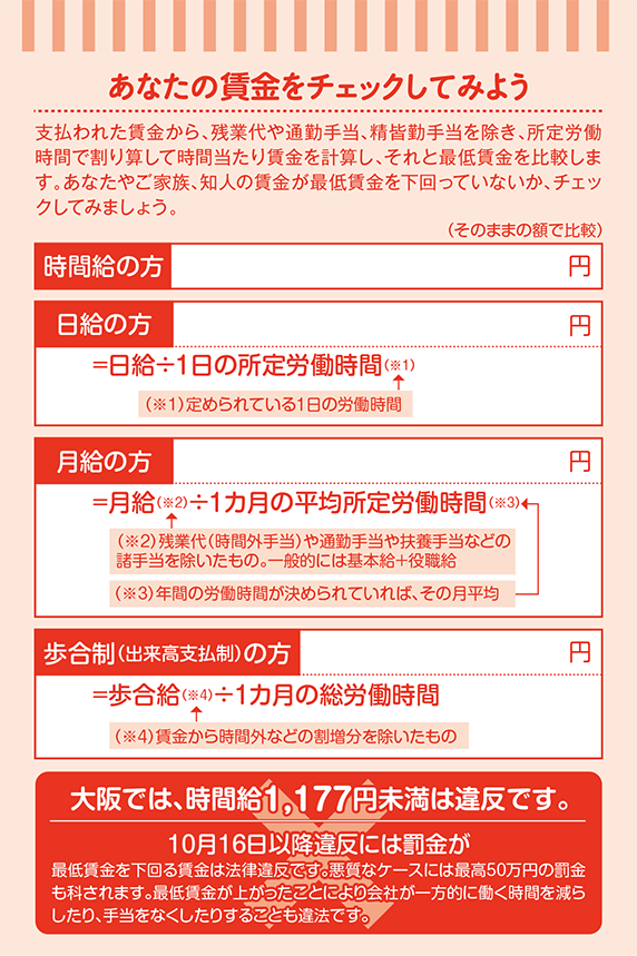 あなたの賃金をチェックしてみよう